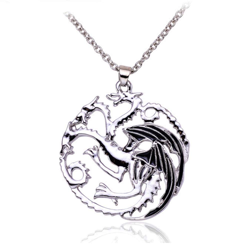 Dragon Pendant Targaryen GOT Suspension Silver Necklace