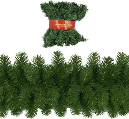 Foto di Maury's Ghirlanda Natalizia per Interno e Esterno Realistica con 250 Rami Verde Abete 270 CM Decorazione Natalizia per Porta o Camino
