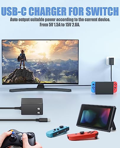 image for BatteryMon 15V 2.6A AC Adapter Compatible with Nintendo Switch Game Co