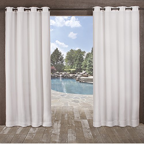 Exclusive Home Curtains Delano Heavyweight Textured Indoor/Outdoor Grommet Top Curtain Panel Pair, 54x84
