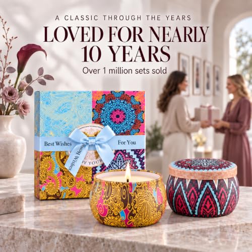 Scented Candles Gift Set for Women, 4 Pack Soy Wax Candles for Home Scented - Image 2