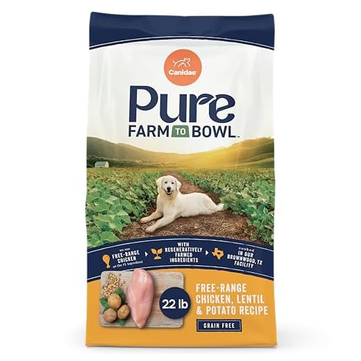 Canidae Pure Farm to Bowl Free-Range Chicken, Lentil & Potato Grain-Free Dry Dog Food, Adult, 22lb