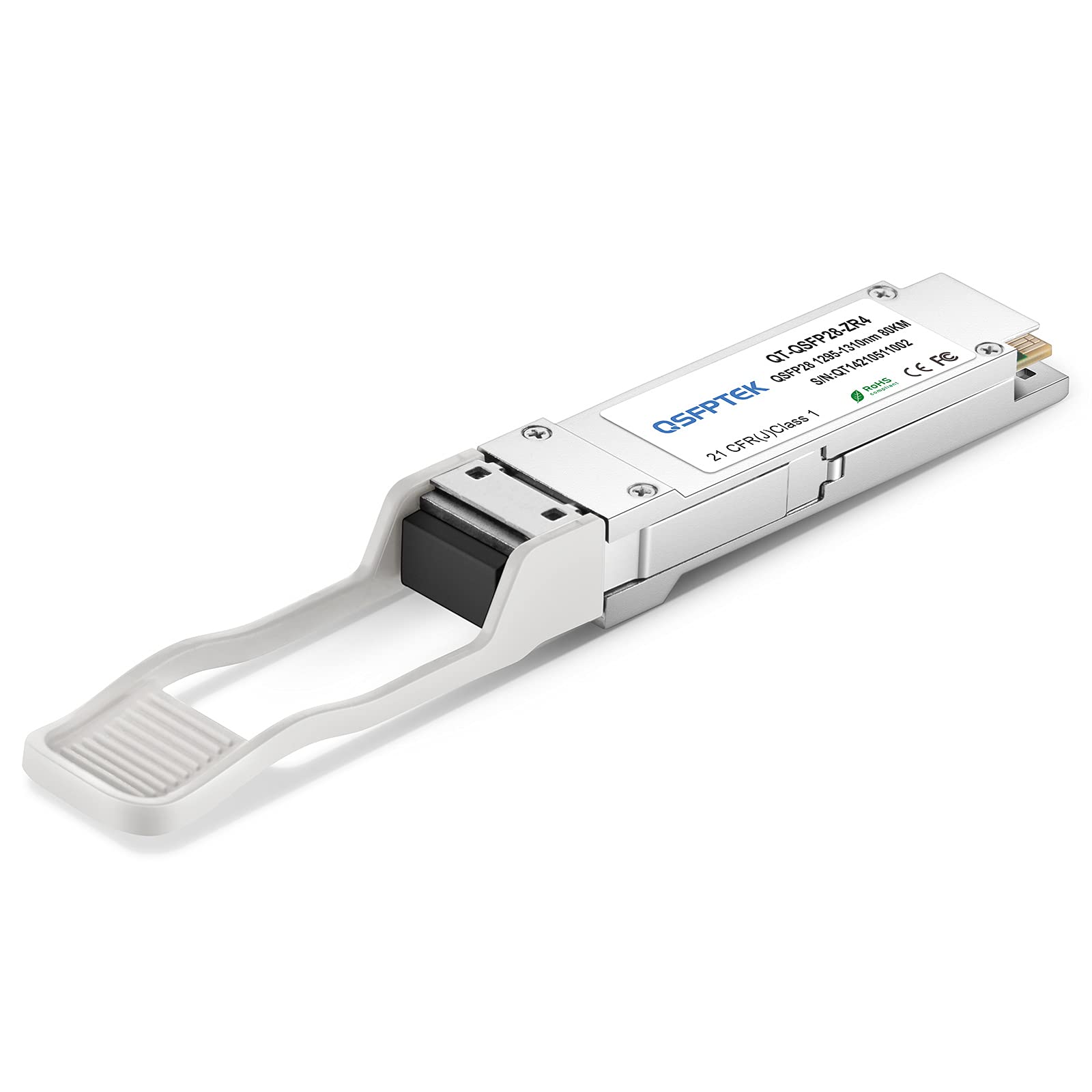 QSFPTEK 100GBASE-ZR4 Module, MINI GBIC QSFP28 1310nm 80km DOM LC SMF Optical Transceiver Module for Juniper Networks QSFP-100GBASE-ZR4