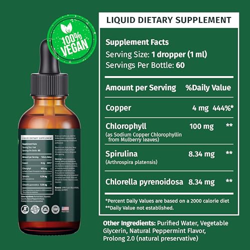 Nusava 2 Pack) Vegan Chlorophyll Liquid Drops 7000Mg For Immune Support thumb #4