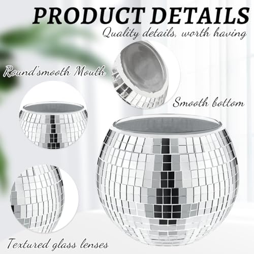 Image of Mirrored Disco Ball Planter,2 Pcs Disco Ball Vase,4.4 x 6 Inch