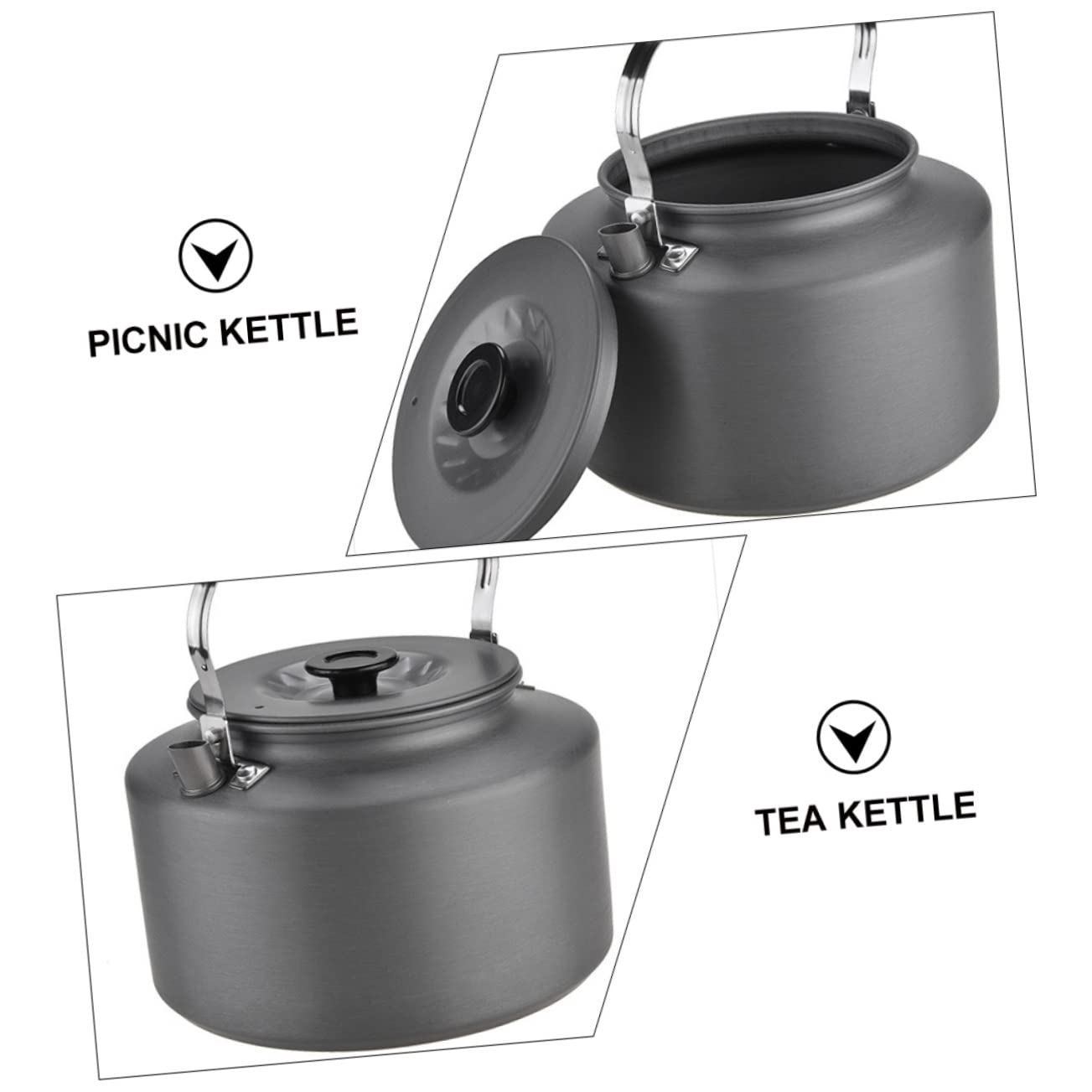 BRIGHTFUFU Outdoor Tea Kettle 2l Capacity Quick Boil Non-slip Grip for Camping Picnic and Hiking