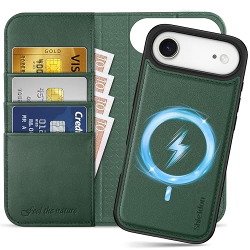 SHIELDON Genuine Leather 2 in 1 Wallet Case for iPhone Air 6.5-inch 2025 | Detachable | Wireless...