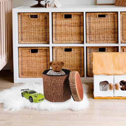 Tabouret de rangement pliable pouf coffre salon et chambre en velours - 3