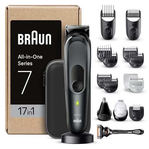 Braun Regolabarba Tagliacapelli Uomo, Rasoio Elettrico Barba e Capelli, 17-in...