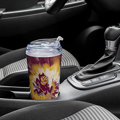 Image of Rico Industries NCAA Glitter 24oz Acrylic Glitter Tumbler with Hinged Lid, Officially Licensed Double Wall Tumbler with Straw