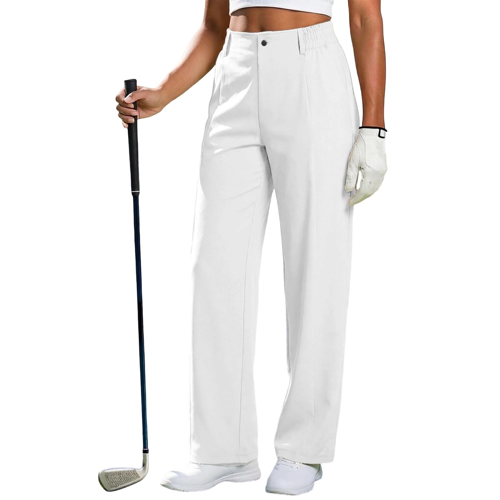 Golf Hose Damen Bequeme Straight Leg Golf Hose Lang Golfhose Sommer Leicht Und Luftig Stretch Freizeithose Outdoor High Waist Hosen Elegante Business Schlupfhosen