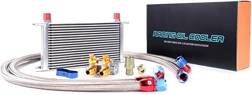 PIT66 Universal AN10 Kit de enfriador de aceite para transmisión de motor, compatible con modelo japonés 19 fila, aluminio plateado con filtro