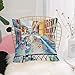 Taie d'oreiller ，Motifs imprimés Housse Coussin,Venise, esquisse colorée d'un paysage le pont des soupirs à Venise, scène Taie d'oreiller Lavable Super Doux pour Maison Salon Chambre Bureau 45x45cm