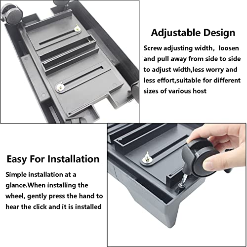 Soporte móvil ajustable para CPU con ruedas giratorias, soporte para torre de computadora, base para PC de piso, compatible con torres estándar y gaming miniatura 4
