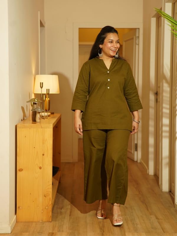 Image of SAADAA Women's Cotton Co-Ord Set | Soft, Breathable Fabric | Comfortable
