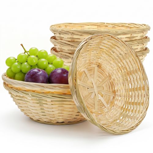 ZAVOOS Bamboo Bread Basket (6 Pack 12 Inch)