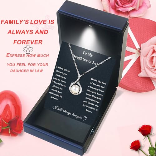 Christmas Gifts For Daughter In Law Necklace 925 Sterling Silver Daughter In Law Gifts From Mother In Law Birthday Gifts With Message Card &Gift Box2