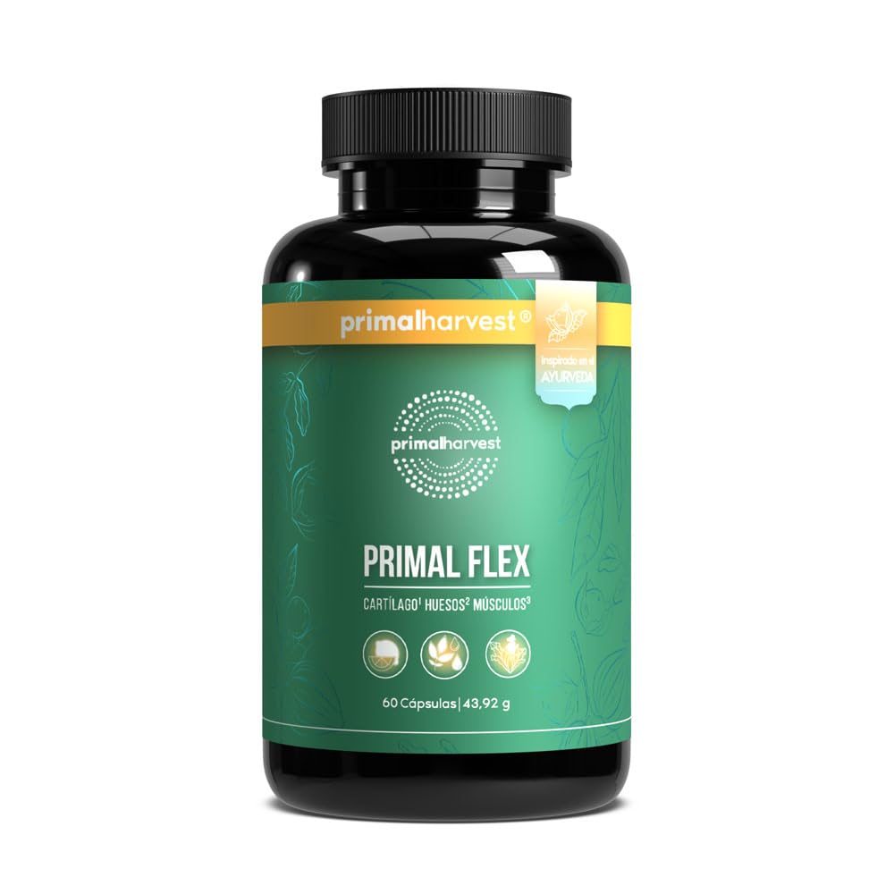 Primal Harvest® Gelenk Aktiv Plus – 60 cápsulas altas y probadas en laboratorio con magnesio y vitamina C – ácido hialurónico, colágeno
