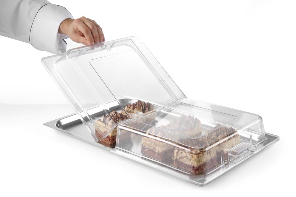 HENDI Rolltop-Haube, GN 1/1, Polycarbonat, 530x325x(H) 76mm