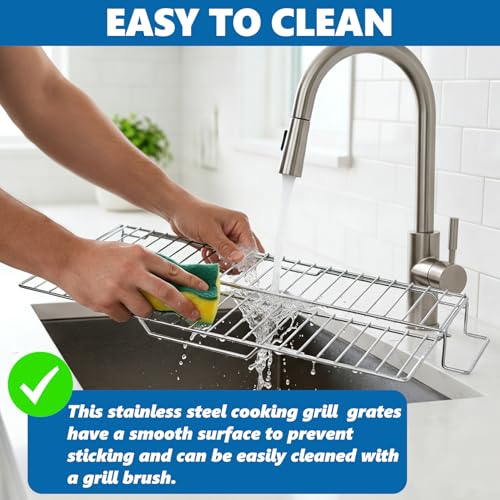 Image of SafBbcue Griddle Warming Rack for Ninja PG300 Series, Adjustable Expandable Roast & Smoke Durable Stainless Steel Rack for Ninja FlexFlame Grill Accessories, XSKFLDINDRCTRK