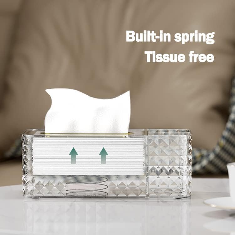 Image of Desktop Tissue Box, Multi-Functional Paper Box Cover Napkin Holder Tissue Storage Case Decorative Tissue Pen Remote Organizer for Home /Office /Restaurant