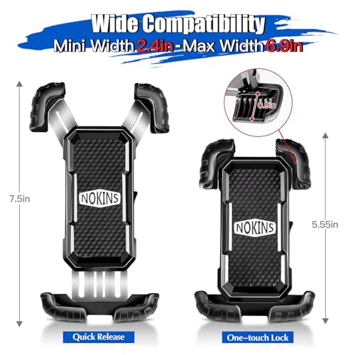 NOKINS Golf Cart Magnetic Phone Holder for EZGO/Club Car/Yamaha, Universal Phone Mount for iPhone/Galaxy/Google Pixel, Upgrade Ultra Strength Magnet with 360° Rotation,One-Handed Pick&Place, Black