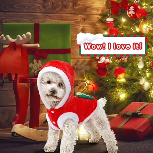 Hunde Weihnachtskostüm, Hundekostüm Weihnachten, Christbaum Hundemantel für Kleine Mittel Große Hundebekleidung Weihnachtsmütze, Weihnachtsbaum Kostüm für Hunde, Weihnachtspullover Haustier Hoodie
