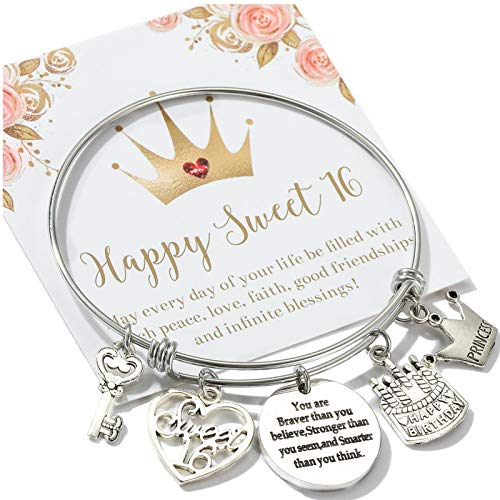 Image of Silver /14k Gold Plated Birthday Bracelet, Natural Healing Crystal Bracelet Gifts for Her Birthday for Daughter Granddaughter Friends Mom Grandma Sister