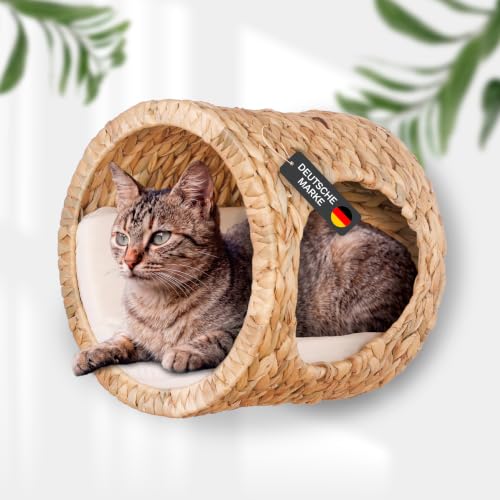 Lycce Katzen Wandhöhle Alba | Wasserhyazinthe | Ø 32 cm | waschbarer Bezug