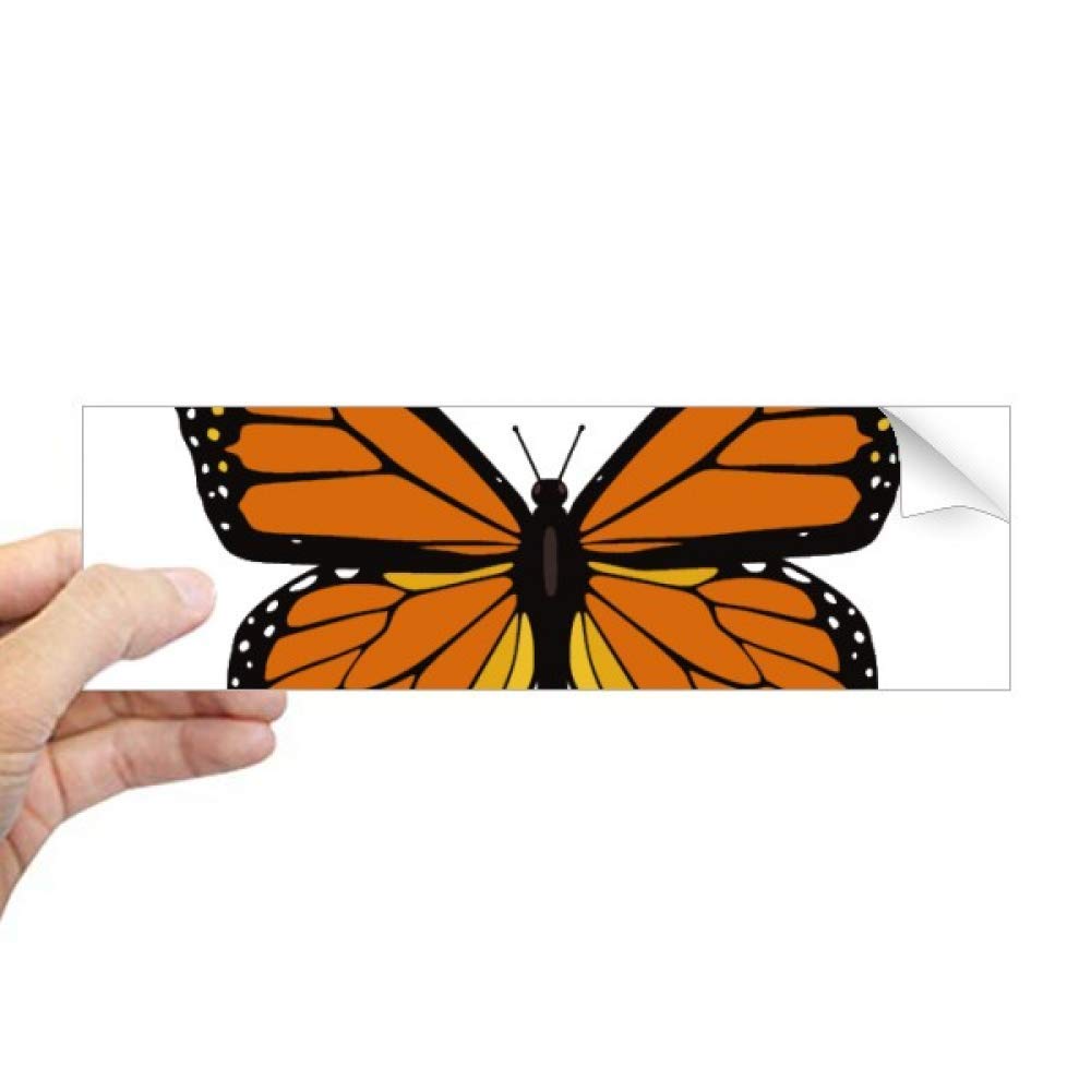 Autocollant rectangulaire orange motif papillon pour customiser vos carnets