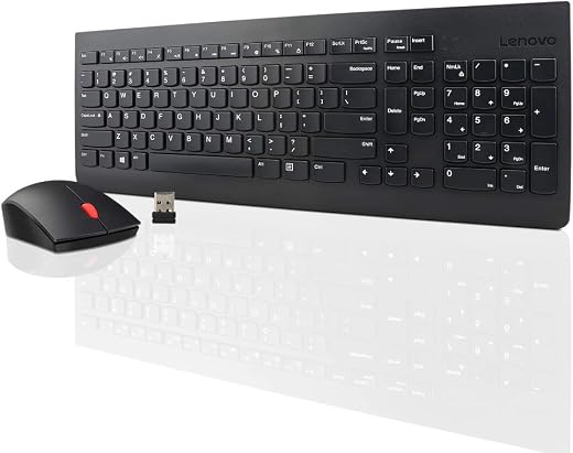 Lenovo 510 Wireless Keyboard and Mouse Set, 2.4 GHz Nano USB Receiver, Full Size, Island Key Design, Left or Right Hand, 1200 DPI Optical Mouse,…