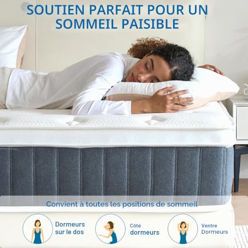Matelas hybride H3 180x200 cm, épaisseur 31 cm Bednew