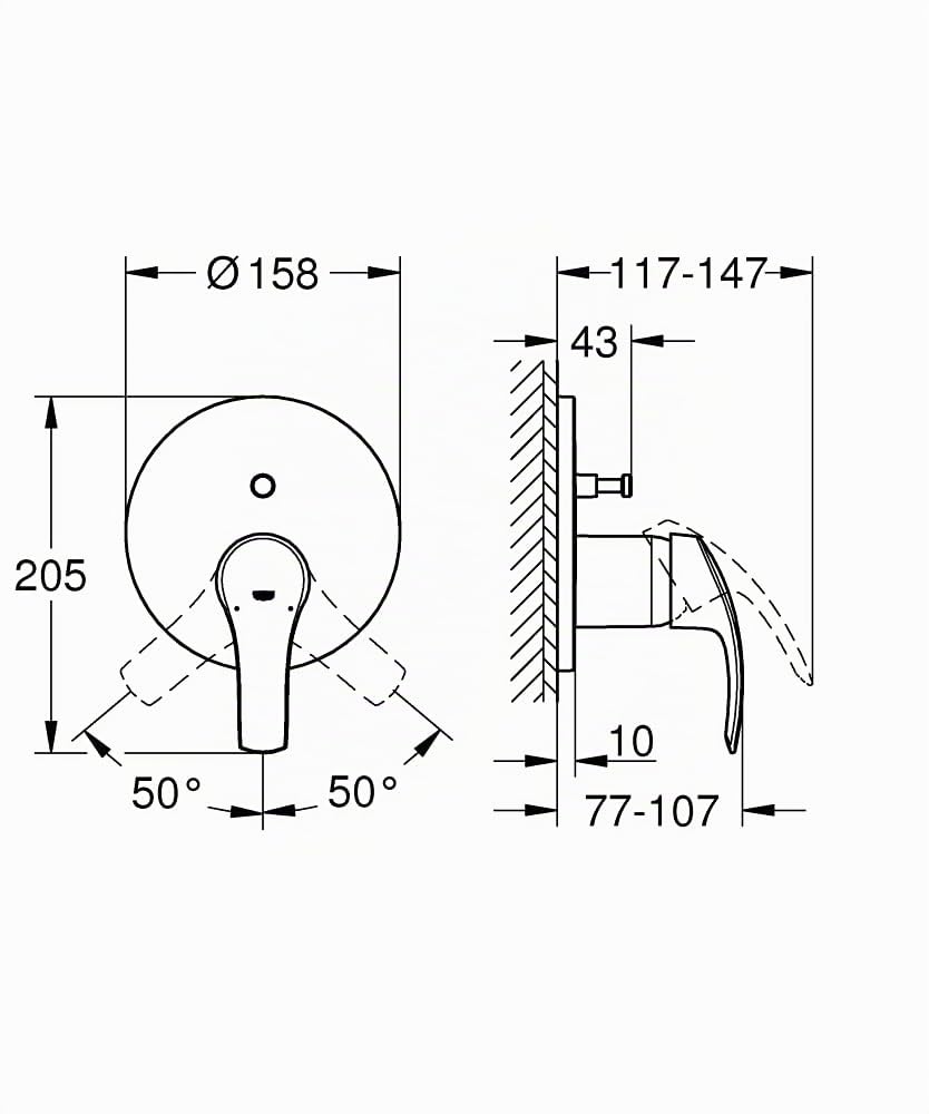 Grohe 24043002 Parte Esterna Vasca-Doccia Incasso per Smartbox Eurosmart
