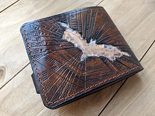 Joker, Men's 3D Genuine Leather Wallet, Handmade wallet, Carved wallet, Tooled wallet, Airbrush Art, Bifold wallet, Custom wallet, Personalized wallet3