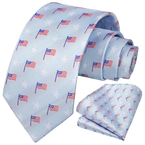 Image of HISDERN Mens Ties Plaid Tie and Pocket Square Set Classic Woven Formal Checkered Neckties & Handkerchief Wedding Party