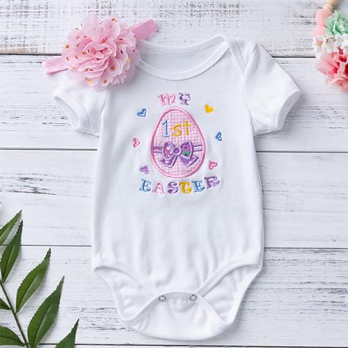 Fairy Baby Infant Baby Girls My 1st Easter Outfit Newborn Easter Eggs Bunny Romper Tutu Skirt Sets Headband Leg Warmer 0-18M3