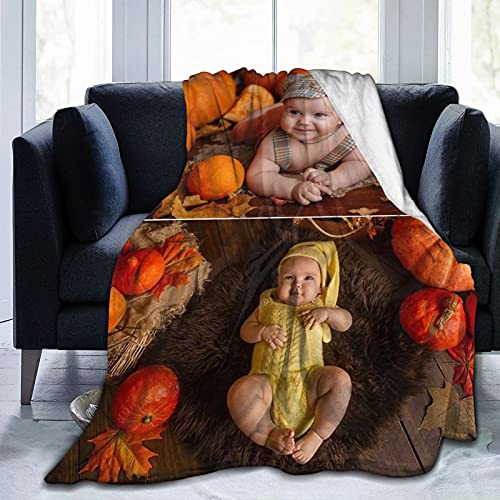 QETXVI Custom Blanket with Photos Text Customized Blanket Personalized Flannel