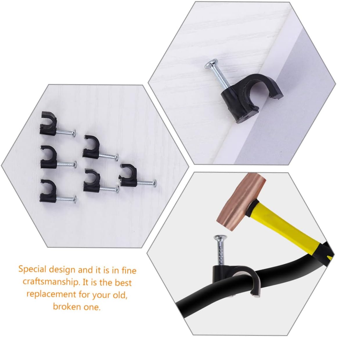 Angoily 2sets Cable Staples Wire Clips for Ethernet Tv Speaker Outdoor Electrical Wall Clip