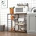 SogesHome Scaffale da Cucina,3 +3 Scaffale per Cucina in Acciaio Legno,per Cucina e Soggiorno, Marrone Vintage 90 x 42 x 133 cm,172-FG-SH