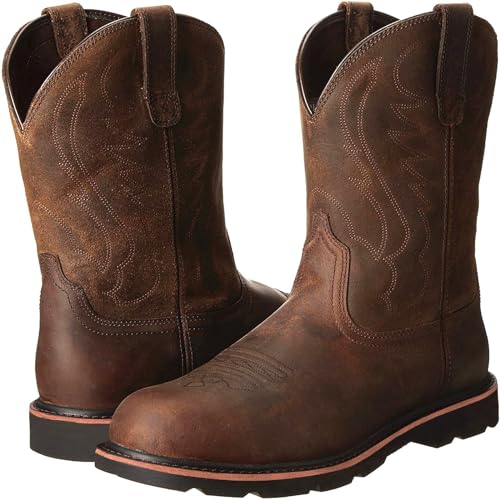 Western Cowboy Boots Mens Brown Cowboy Boots Square Toe Shoes Fall Boots Leather Country Work Boot2