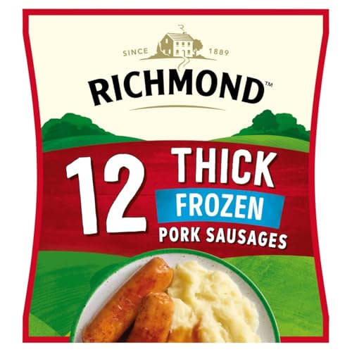 Richmond 12 Frozen Thick Pork Sausages 516g