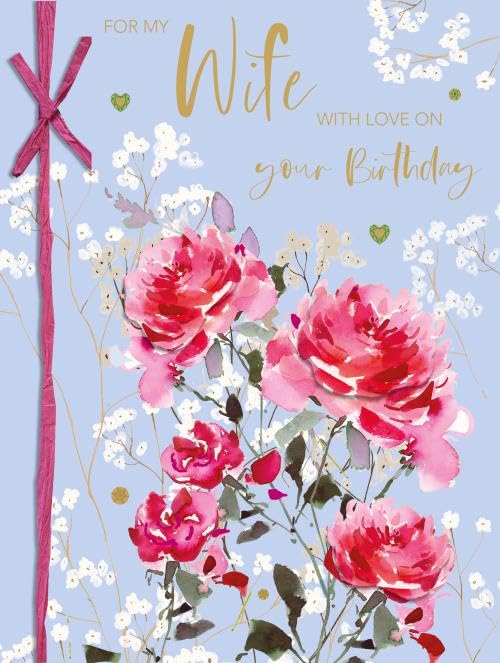 WIFE Beautiful Boxed Birthday Card from the 'Chelsea Darling' range