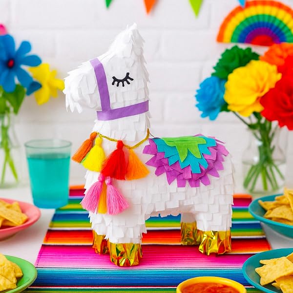 GIFTEXPRESS 6-Pack 8"x6" Mini Llama Pinatas- Small Birthday Party Favors, Cinco de Mayo, Fiesta, Gender Reveal, Taco Tuesday, Table Centerpieces, Classroom Decor, Mexican Fiesta Party Decoration