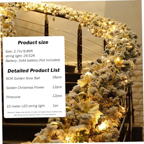 SunaOmni Ghirlanda Natalizia Floccata con Luci