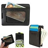 Generic Travelon RFID Blocking Wallet Cash Credit Card Sleeve Case Genuine Leather ID !,Black