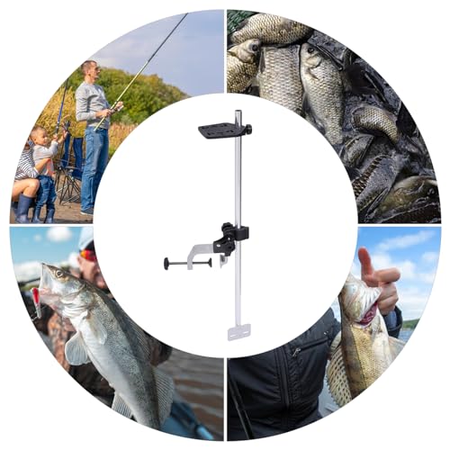 Image of Universal Portable Transducer Bracket W /Fish Finder Mount,360 Adjustable Rotating Clamp Bracket Transducer Mount,Max Opening 2-3 /4 inch,for Boat Canoe Kayak Fishing