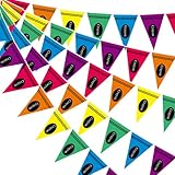 5 Pcs Rainbow Crayon Pennant Banner Flags 49 Ft Colorful Back to School Hanging Banner Preschool Graduation Classroom Triangle Flags Pre-assemble Kindergarten Decorations for First Day Classroom Decor