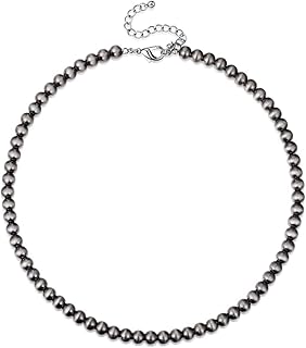 Navajo Black Pearl Layered Necklace Long Western Cowgirl Beaded Pearl Necklaces for Women Girls Party Wedding Jewelry