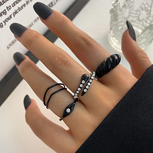 Image of YEEZII Gold Knuckle Ring Set for Women, Boho Stackable Finger Midi Rings
