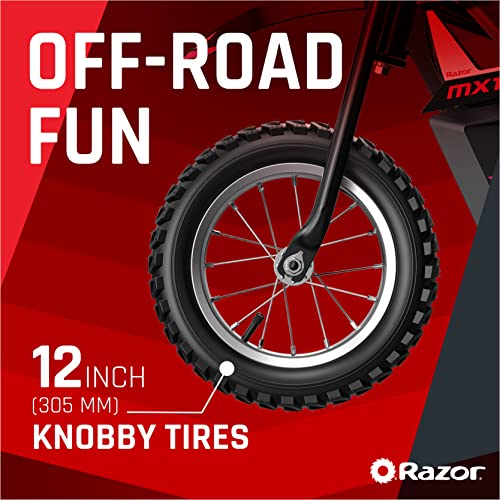 Image of Razor MX125 Dirt Rocket Electric-Powered Bike with Authentic Motocross Geometry, Rear-Wheel Drive,100-watt, high-Torque, Chain-Driven Motor, for Kids 7+, Blue